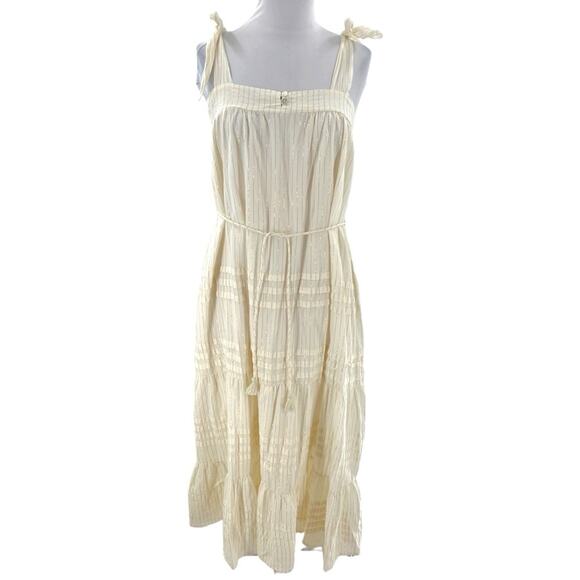 Cleobella Orson Midi Dress Ivory Sz M - Picture 2 of 6